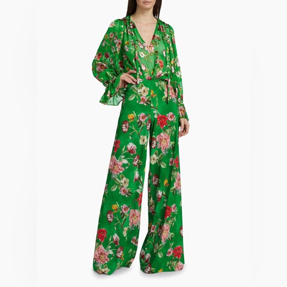 Alice + Olivia Athena Floral Wide-Leg Pants - Picture 3 of 14
